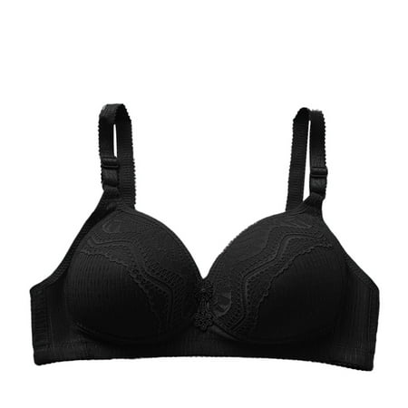 

DNDKILG Womens Bras Padded T-Shirt Bra Seamless Wire Free Push-Up Bra Black M