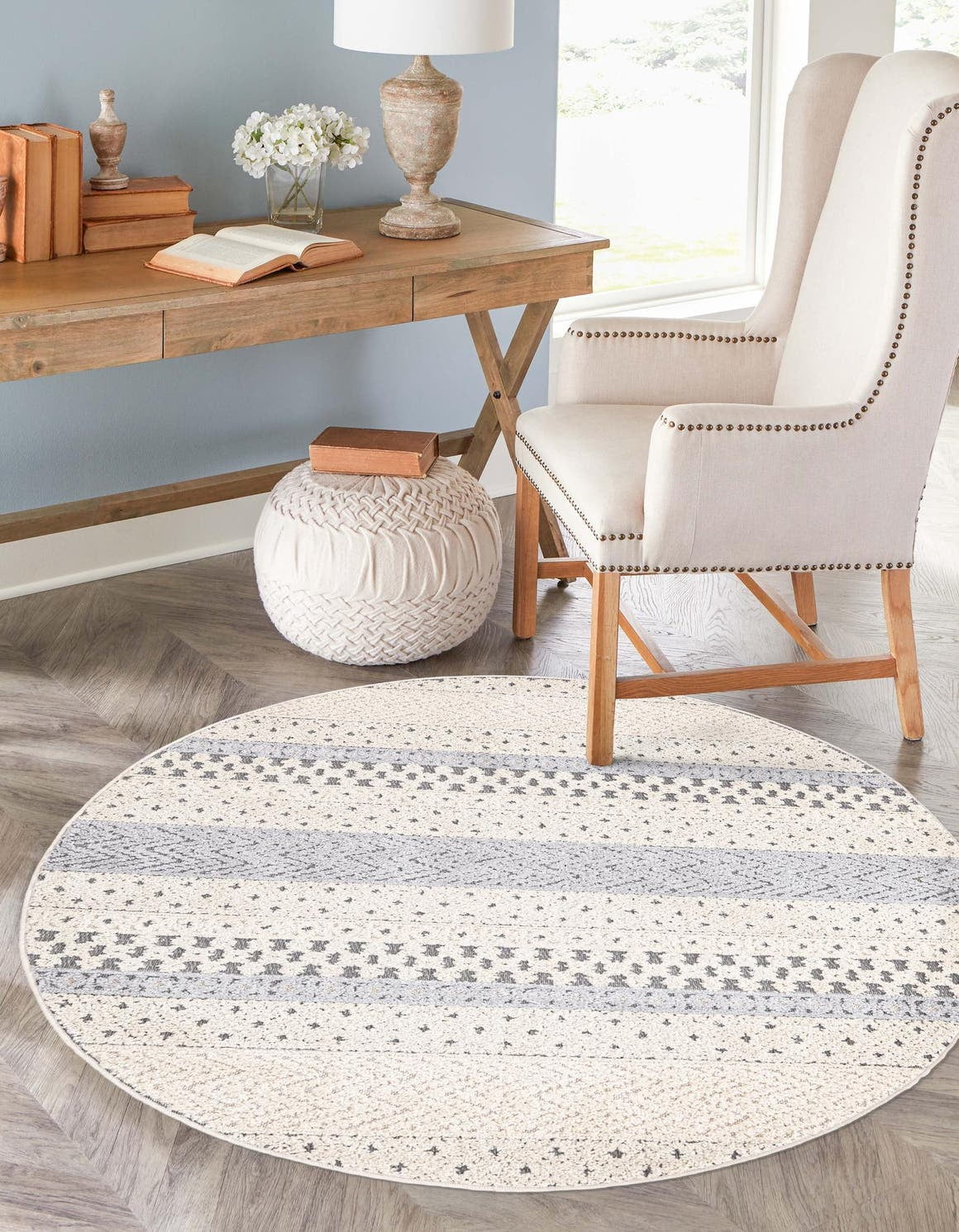 Sandy Texture Rug Rugs.com Arlo Collection Rug – 3 Ft Round Sandy Beige Medium Rug ...
