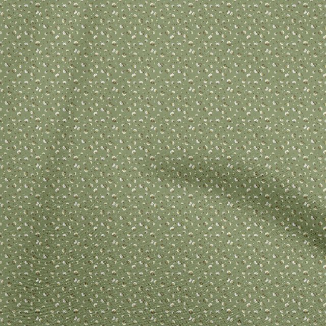 oneOone Polyester Spandex Olive Green Fabric Floral Sewing Craft Projects Fabric Prints By Yard 56 Inch Wide