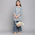 thumbnail image 3 of Traditional Cotton Kurti Set with Pant for Girls, Cultural Wear for Kids,02, 3 of 4