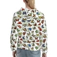 thumbnail image 7 of Uemuo Multicolored Butterflies Pattern Women's Hoodie with Eye-catching Drawstrings- Casual Pullover Hoodie with Kangaroo Pocket, Stylish Hooded Sweatshirt-Large, 7 of 7