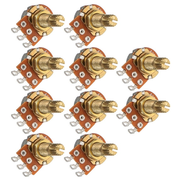 FUEENIRVA 10Pcs Guitar Potentiometer 250k Metal Audio Pot for Guitar Parts and Sound Adjustment