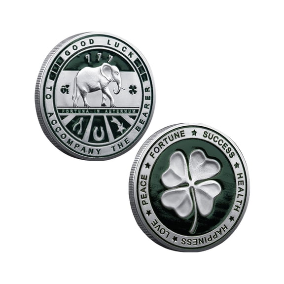 St. Patrick's Day Shamrock Commemorative Coin, Lucky Irish Four-Leaf Clover Souvenir for Holiday Gifts & Decor