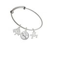 thumbnail image 2 of Delight Jewelry Three Lucky 7s Silvertone Let Things Go Tree Charm Bangle Bracelet, 2 of 4