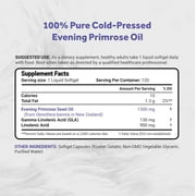 Naturalis Evening Primrose Oil (1300mg) with Naturally Occurring GLA(Gamma-Linolenic Acid)| 100% Natural from New Zealand | Cold Pressed | 120 Softgels