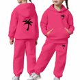 thumbnail image 4 of Glisme Clothes For Girls Long Sleeve Round Neck Tracksuit Cartoon Prints Hoodies Pants Lovely Big Girls Outfits Hot Pink, 4 of 5