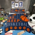 thumbnail image 2 of Basketball King Comforter Set Sports Bedding Sets Teen Sport Game Ball Theme Down Comforter Basketball Decor Bedroom Bed Set Sports Comforter Sets 3 Pcs Navy Blue Orange, 2 of 7