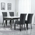 thumbnail image 1 of vidaXL Dining Chairs with Armrests 4 pcs Dark Grey Fabric, 1 of 5