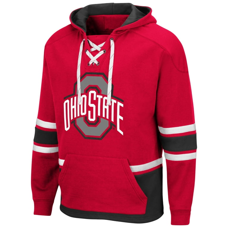 Men s Colosseum Scarlet Ohio State Buckeyes Lace Up 3.0 Pullover