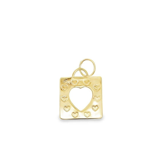 18K Gold Filled Outlined Heart Pendant Charm