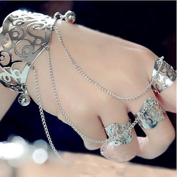Womens Bracelet and Ring Set Fashion Jewelry Electroplated Alloy Simple Silver Tone Jewelry and Gold Tone Jewelry For