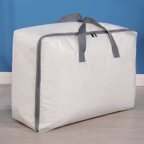 Large Clear Storage Bag | Thickened Pvc Quilt & Blanket Organizer | Foldable Moving & Packing Bag | 58X38X22Cm Under Bed Closet Storage | Great for Dorm Camping Sports Equipment