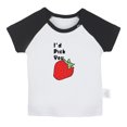 thumbnail image 2 of iDzn I'd Pick You Strawberry Funny T shirt For Baby, Newborn Babies T-shirts, Infant Tops, 0-24M Kids Graphic Tees Clothing (Short Black Raglan T-shirt, 12-18 Months), 2 of 5