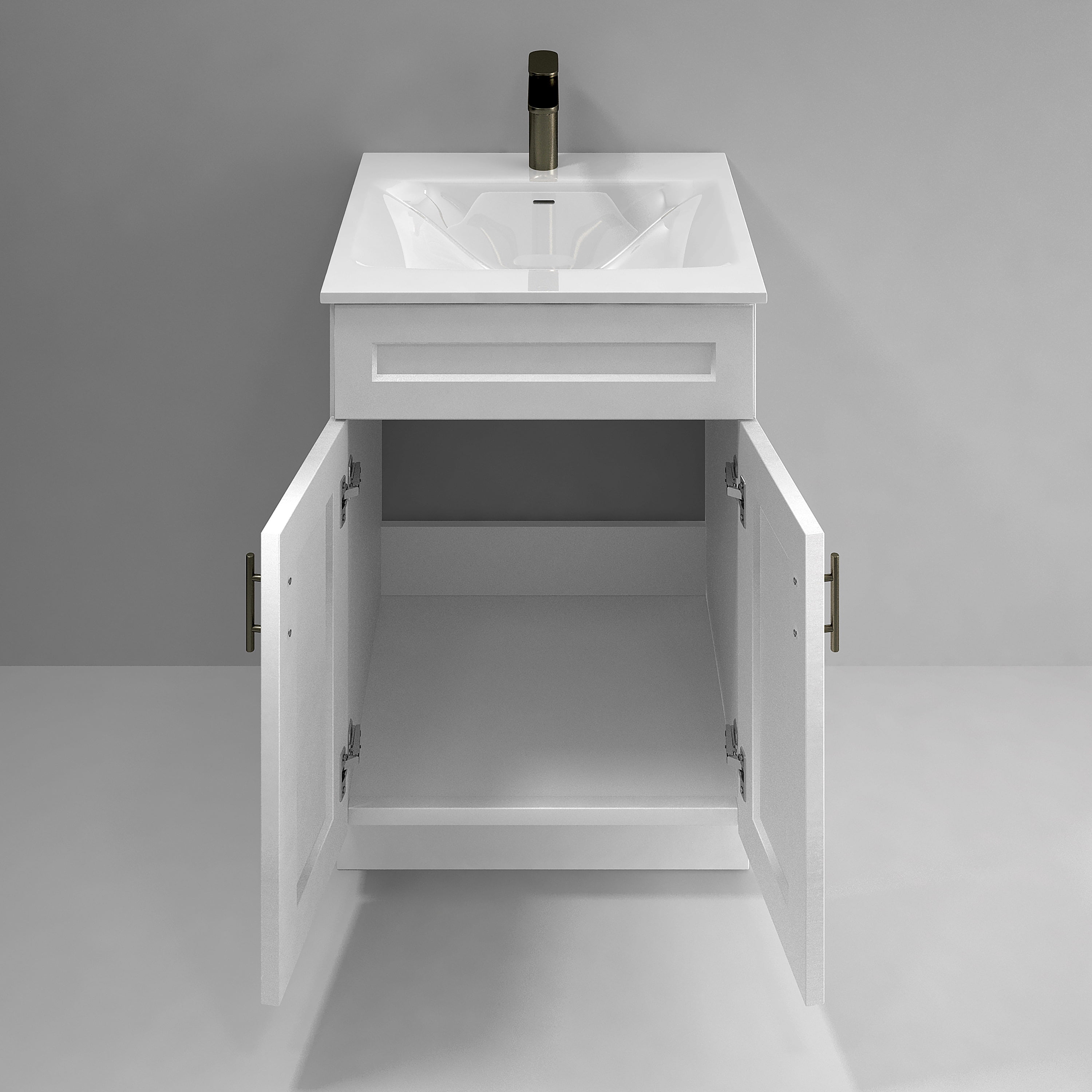 White Shaker Sink Base Bathroom Vanity Ready-to-Assemble Cabinet 24" Width