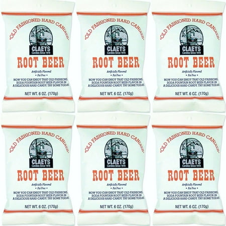 Claey s Sanded Sugar Hard Candy 6 - 6 oz. Bags Root Beer Drops