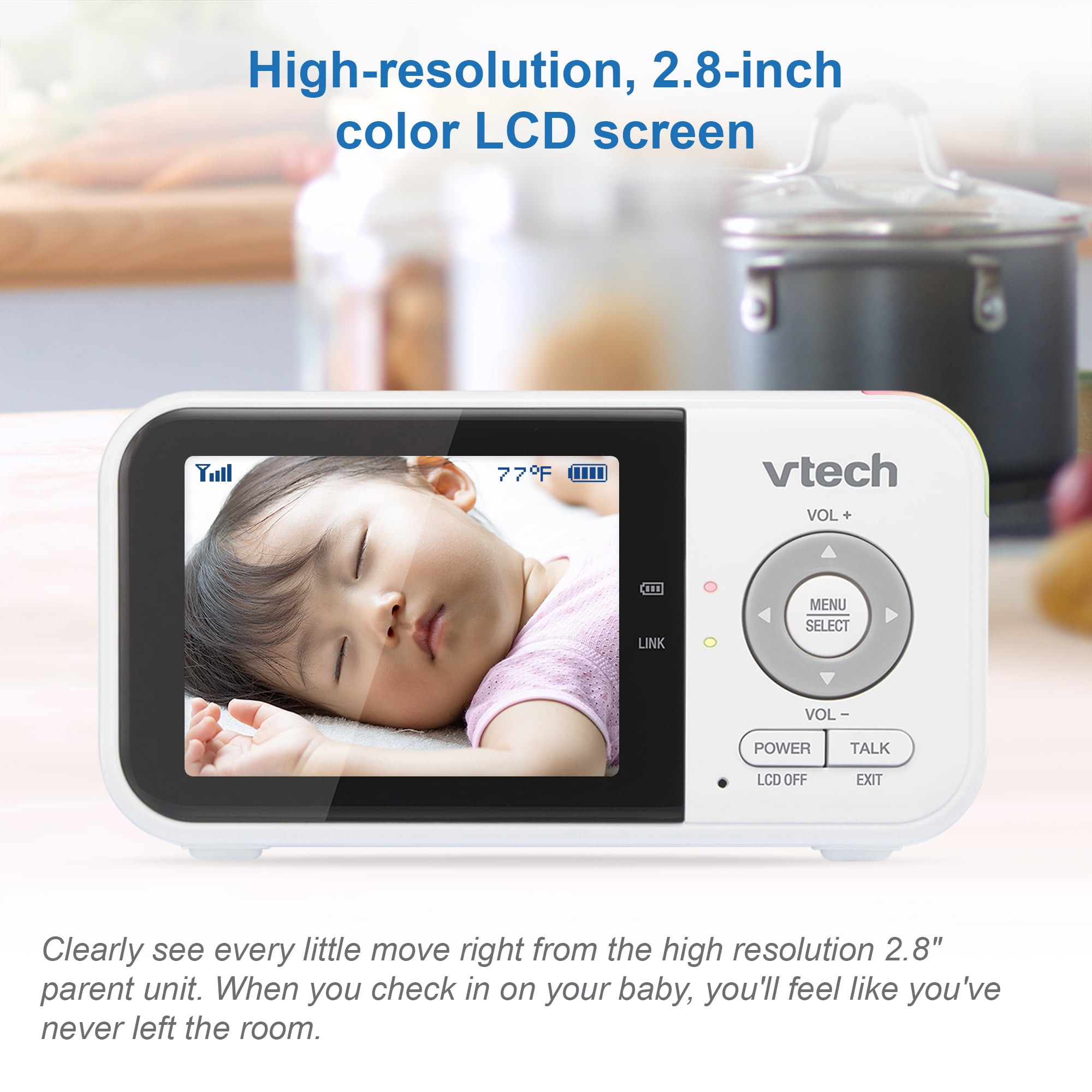 VTech [Upgraded] VM5463-2 Video Baby Monitor 720p 5 LCD with 2 Cameras,  Battery 12 Hrs, Pan Tilt Zoom, Color Night Light, Glow On The Ceiling