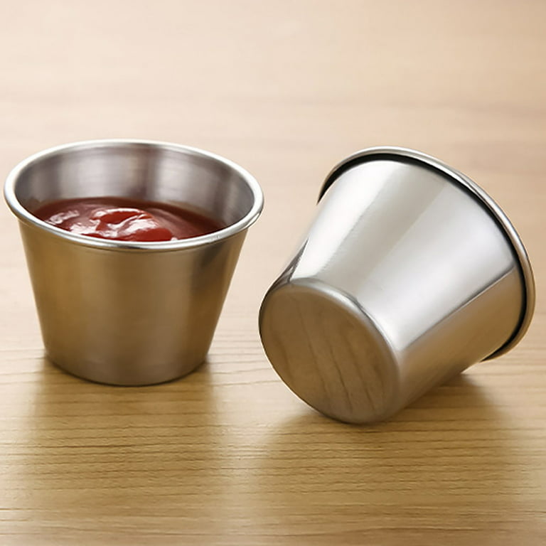 Reusable Condiment Container Stainless Steel Sauce Cup with