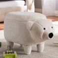 thumbnail image 2 of Baxton Studio Bjorn Bear Wool Storage Ottoman in White, 2 of 9
