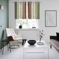 thumbnail image 4 of Sage Green Kitchen Curtains Small Short 39 Inch Length, Farmhouse Wood Grain Vintage Brown Striped Grommet Top Bedroom Living Room Curtains, Light Filtering Cafe Curtain Drapes 2 Panels Set 55''x39'', 4 of 9