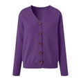 thumbnail image 5 of zaveiop Women's Knit Cardigan Button up Long Sleeve Casual Fall Cardigan Sweater (Z3-Purple, XXL), 5 of 5