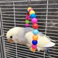 thumbnail image 4 of Flmtop Colorful Beads Circle Parrot Climbing Swing Ring Bird Pet Toy Cage Hanging Decor Random Color, 4 of 8