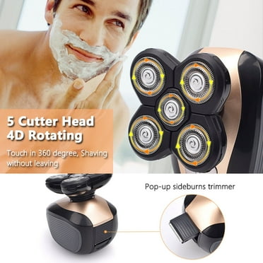 Electric Shaver for Bald Men 5 in 1 Professional Mens Razors Rotary Head Shavers Waterproof Bald Shaver Rechargeable Shavers Wet & Dry Bald Shaving Grooming Cordless Balding Razor for Men