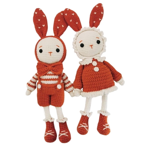 Advancent Kit de Ganchillo para Principiantes Lindos Conejos Incluye Hilo, Gancho, Accesorios Verde Almacenamiento y organización del hogar Naranja