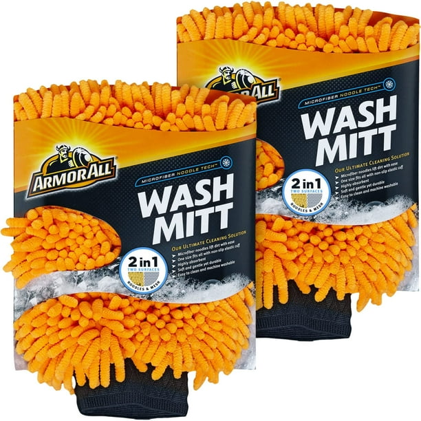 Car Wash Mitt Armor All Microfiber Noodle Tech, paquete de 2