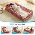thumbnail image 5 of ijuicy Lazy Sofa Bed, Human Sized Dog Bed, Foldable Floor Sofa Chair for Living Room (Twin, Pink), 5 of 7