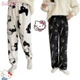 thumbnail image 2 of Pijama Kawaii Sanrio Hello Kitty para mujer, cárdigan blanco de dibujos animados, pantalones casuales para el hogar, pantalones de dormir a la moda, otoño, 2 of 4