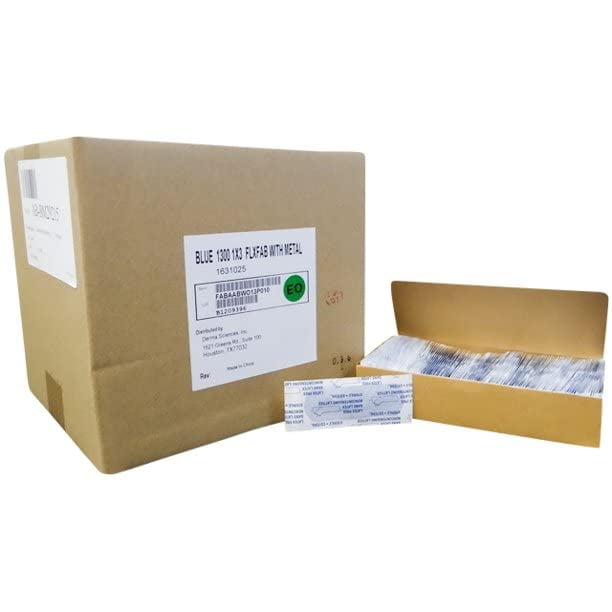 Metal Detector Bandage, Cloth Food Industry Bandaid, Blue, 1 x 3 Inch