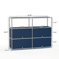 thumbnail image 2 of Innovaze 4-Tier Accent Cabinet with Door， Metal Storage Cabinet, Freestanding Organizer for Living Room, Entryway, Bedroom, Blue, 2 of 6