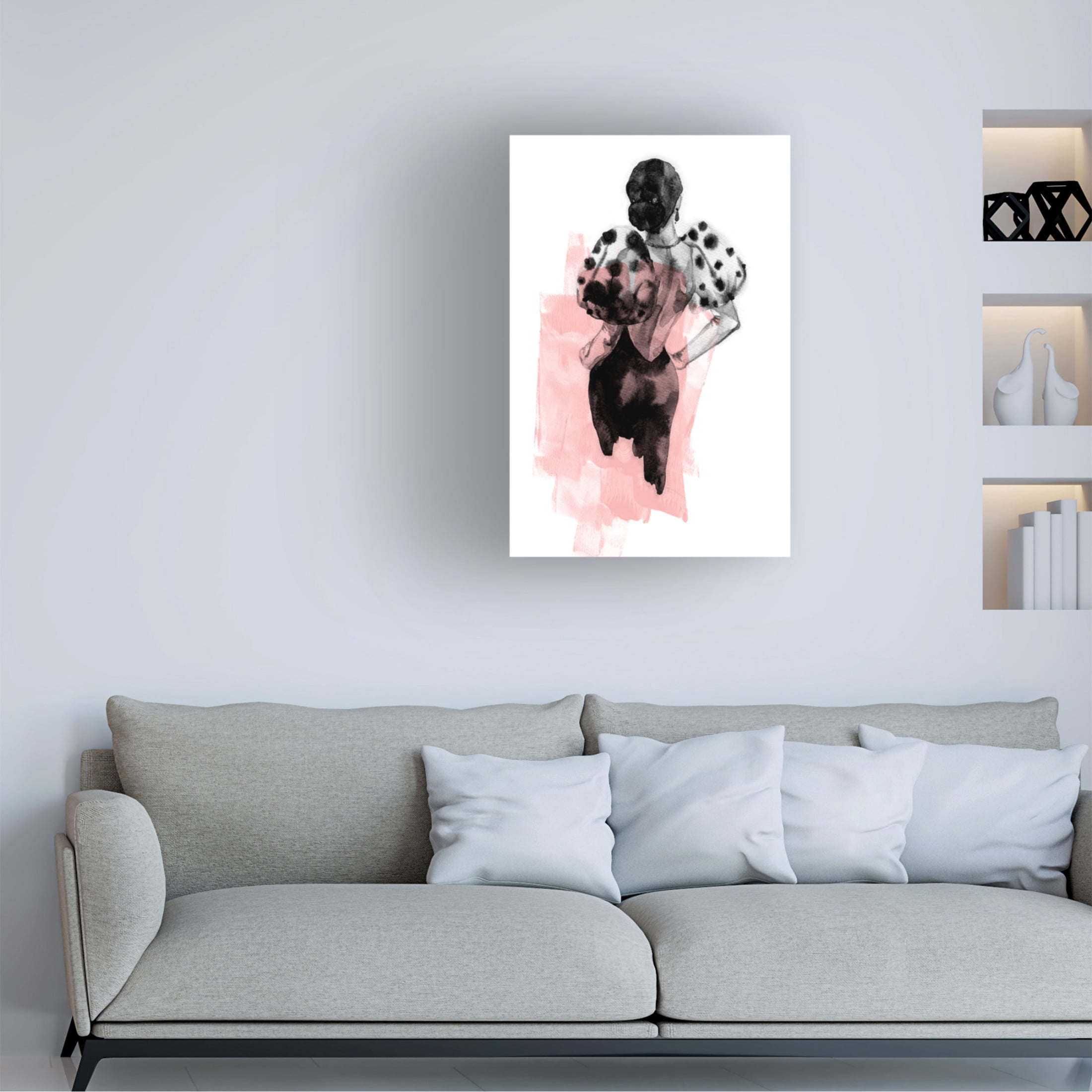 Canvas Wall Art - Incado 'Figure Pink' Wall Art for Living Room, Bedroom, or Office Décor by Trademark Fine Art - 12 x 19 Inches