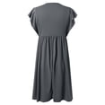 thumbnail image 4 of Women's Casual Pleated V Neck Button Up Fashionable Oversized Dress Casual Dress Dress for Women Dresses Women Casual Summer Graduation Dress for Women Fall Floral Dress for Women Pregnancy Dresses, 4 of 4