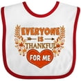 thumbnail image 3 of Inktastic Everyone is Thankful for Me with Heart and Leaves Boys or Girls Baby Bib, 3 of 4