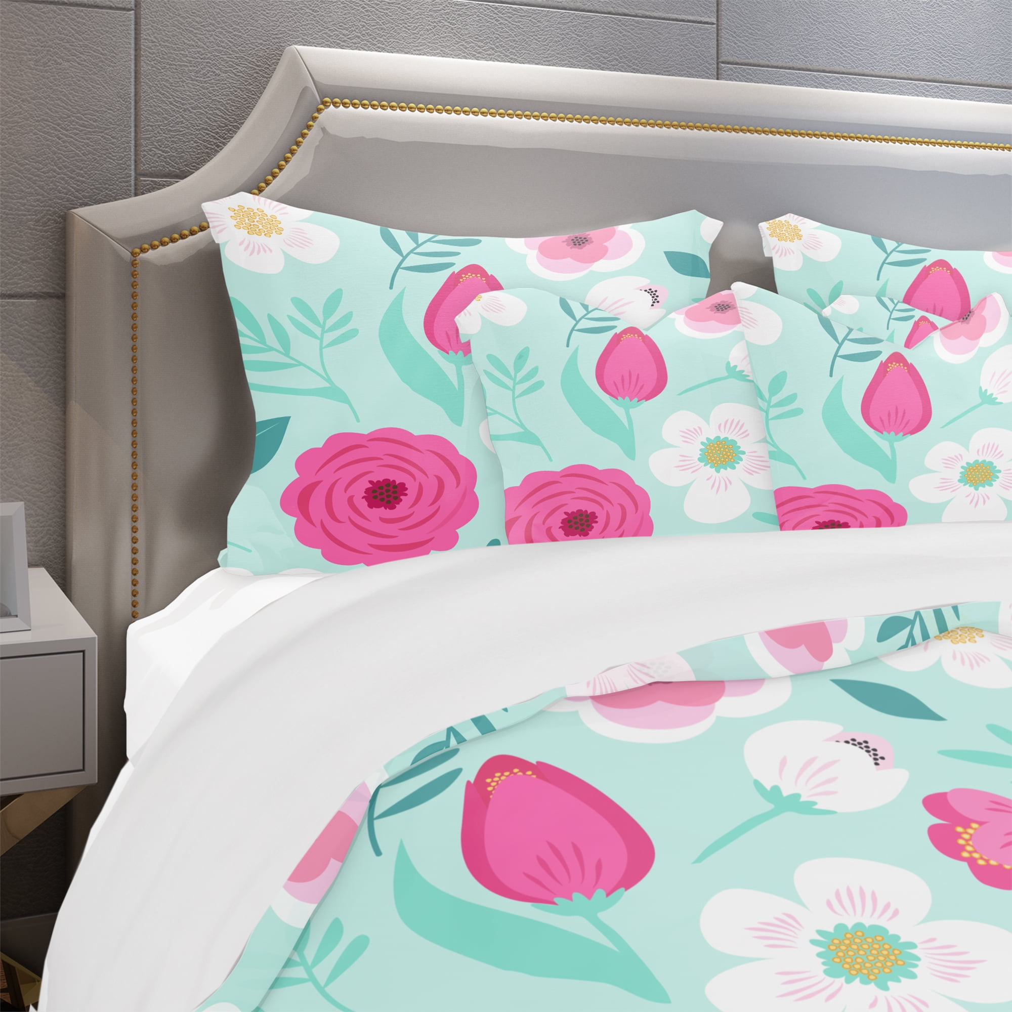 Designart 'Rustic Flowers and Leaves' Modern & Contemporary Duvet Cover Set