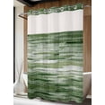 thumbnail image 4 of Vintage Green No Hook Shower Curtain Waterproof, Bathroom Curtains with Snap in Liners and See Through Top Window, Modern Geometric Abstract Art Hotel Style Bathtub Curtains Shower 60"Wx72"L, 4 of 8