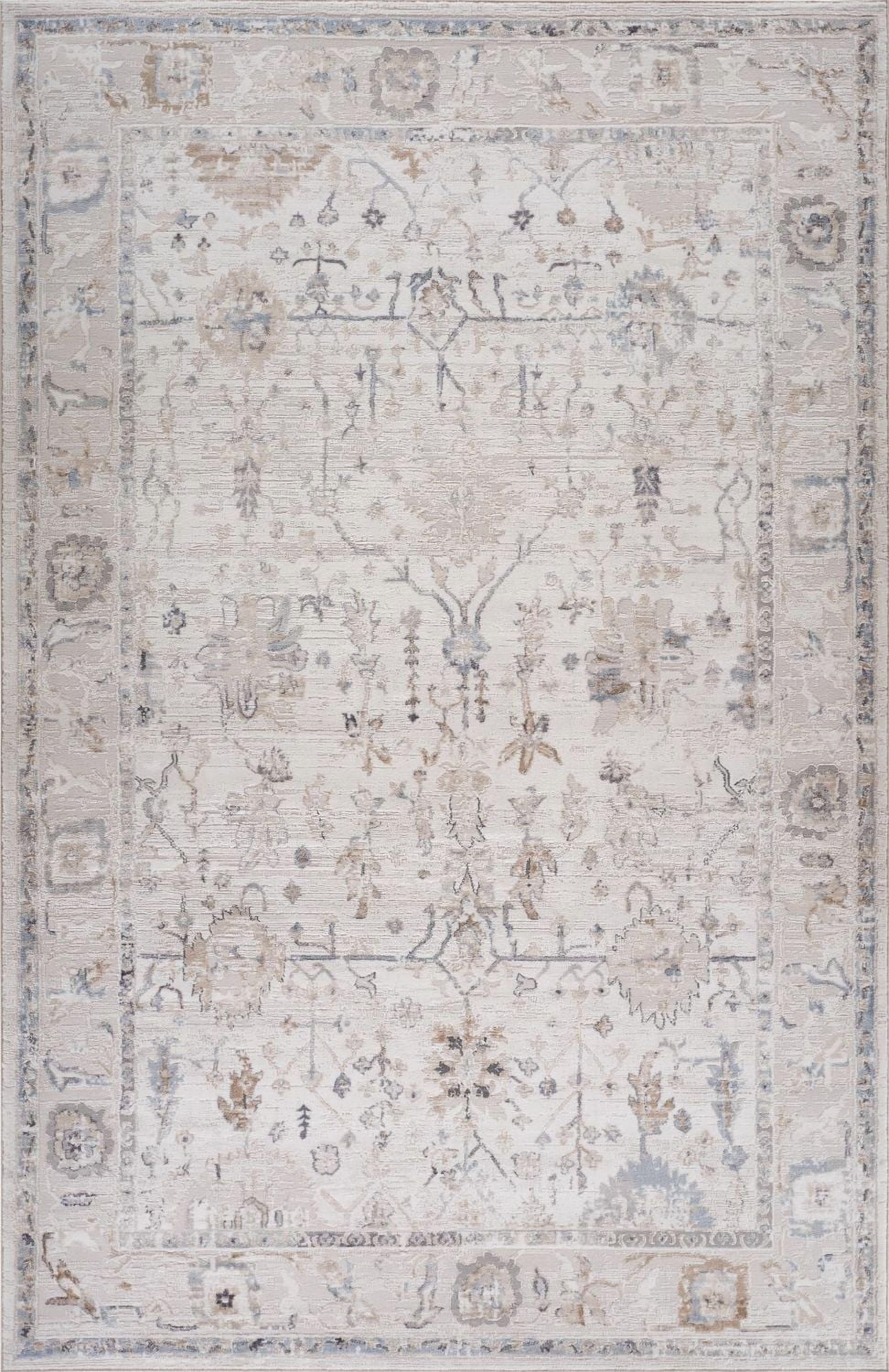 Rug Branch Atlas Scandinavian Indoor Area Rug, Beige Ivory, Distressed - Living Room, Bedroom, Dining Room
