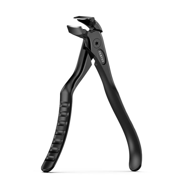 FERYES Ergonomic Non-Slip Long AIF9 Handle Nail Clippers for Seniors, Unique Angled Head Curve Wide Jaw Opening Toenail Clipper with Catcher for Thick Toenails and Fingernails