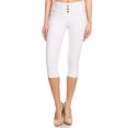 thumbnail image 3 of 2 Pack Women's High Waisted Capri Jegging Stretch Knit Denim Cropped Pants Size S -3XL Inseam  20", 3 of 5