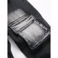 thumbnail image 7 of Reppunk Men's Vintage Gradient Black Multi-Pocket Cargo Stacked Flare Jeans, Two-Tone Washed Utility Slim Bootcut Denim Pants, Streetwear Business Casual Daily Commute Trousers, 7 of 7