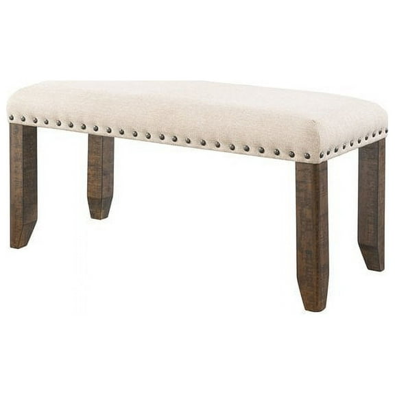 Bowery Hill Bench in Smokey Walnut and Cream