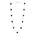 thumbnail image 4 of Healing Pain Relief Black Shungite 925 Sterling Silver Beaded Station Necklace for Women Size 20" Ct 27.55 Birthday Gifts for Women, 4 of 9