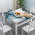 thumbnail image 3 of Blue Gold Marble Pattern Square Fitted Tablecloth with Elastic Edge,Square Table Cover,Washable Elastic Table Cover for Home Kitchen Party Decor 36"x36", 3 of 6