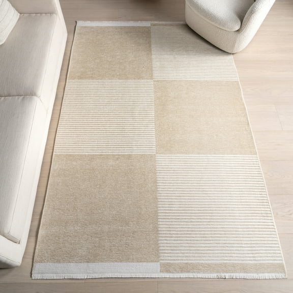 nuLOOM Moxie SuperiorWash Geometric Machine Washable Area Rug, 7' 10" x 10', Moxie Taupe