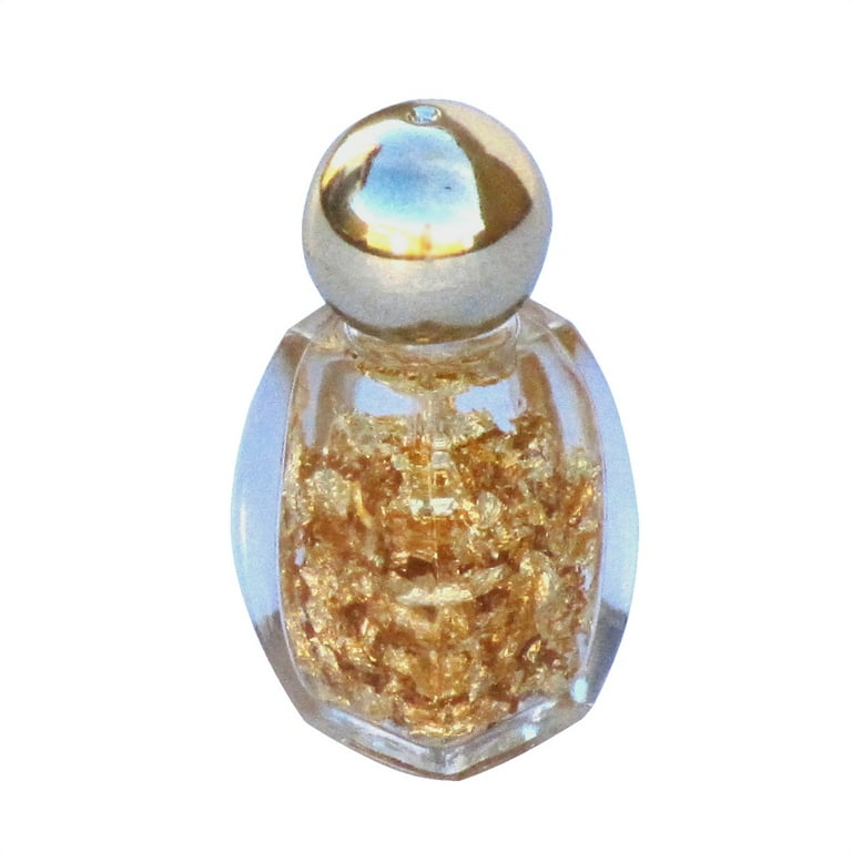 100% Real 14 karat Gold Leaf Flakes Bottle 100% Real 14 karat Gold Leaf Flakes Bottle