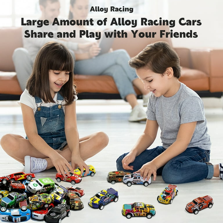 30 Pack Diecast Pull Back Toy Cars, Friction Powered Race Cars