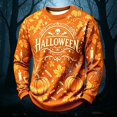 thumbnail image 2 of Halloween Sweatshirt for Men Scary Novelty Casual Vintage Long Sleeve Crew Neck T-Shirts Fall Winter Trendy Breathable Comfy Top Saffron 3XL, 2 of 5