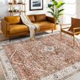 thumbnail image 3 of Boho Vintage Round Rug ft- Faux Wool Dreely Washable Area Rug Small Distressed Throw Rugs Floor Carpet for Door Mat Entryway Bedrooms Laundry (Round - ; Diameter Border ), 3 of 6