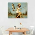 thumbnail image 3 of PIKWEEK Rustic Fishing Art Print - Retro Vintage 1950s Wall Art Poster - Shabby Chic Home Decor for Beach or Lake House, Den, Man Cave - Gift for Fisherman, 3 of 5